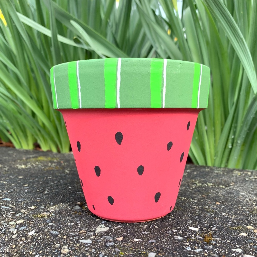 🎉HP!! 🍉NEW! Watermelon Hand Painted Flower pot